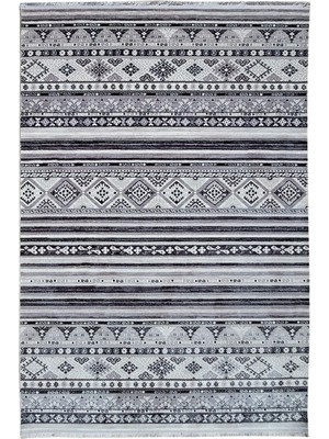 Sultan Halı Gri Renkli Desenli Kaymaz Makine Dokuma Halı - AY003G