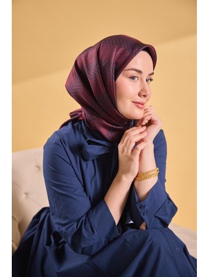 Silk Home Twill Ipek Eşarp Minimal Desen Siyah 90X90