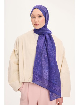Silk Home Tencel Monare Şal Mor Vintage Botanik Desen 75X195
