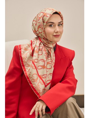 Silk Home Twill Ipek Eşarp Barok Yeşil Bej 90X90