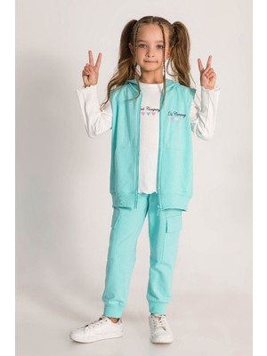 Hause Kids 3-8 Yaş Happy Colors Kız Çocuk Yelek-Turkuaz