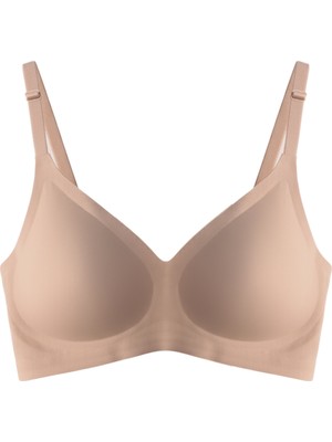 Cottonhill Seamless Bra - Pure | Kahverengi Lazer Kesim Dikişsiz Ayarlanabilir Askılı Balensiz Kadın Sütyen