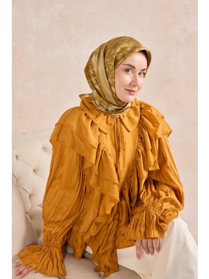 Silk Home Twill Ipek Bloom Eşarp Sarı  90X90