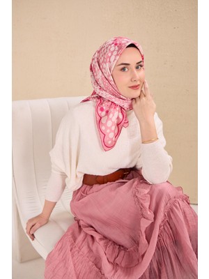 Silk Home Twill Ipek Eşarp Samanyolu Pembe 90X90