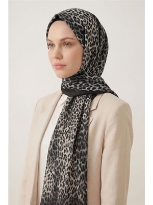 Silk Home Leopar Desen Pamuklu Füme 90X200 Soft Şal