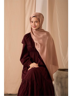 Silk Home Janjan Şal Tek Taraflı Pudra Kendinden Çizgi Dokulu Parlak Yüzeyli 75X190