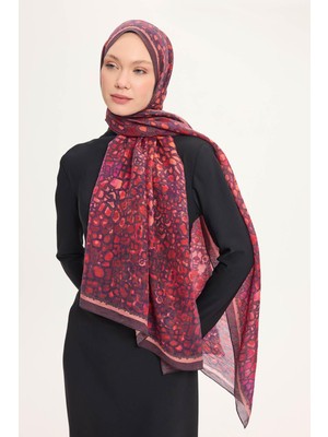 Silk Home Tencel Monare Şal Mürdüm Taş Desen 75X195