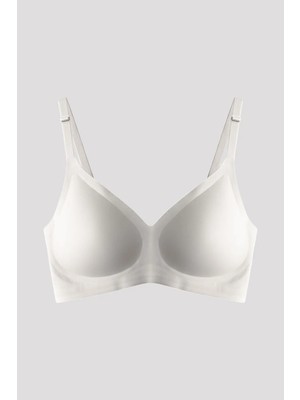 Cottonhill Seamless Bra - Pure | Krem Lazer Kesim Dikişsiz Ayarlanabilir Askılı Balensiz Kadın Sütyen