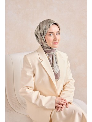 Silk Home Twill Ipek Flow Lines Eşarp Soluk Mürdüm 90X90