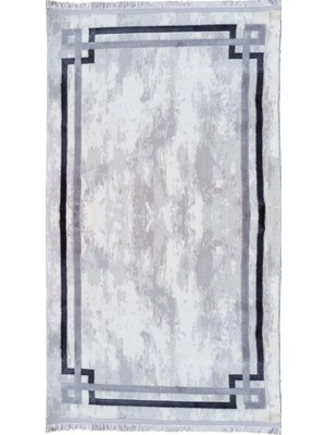Sultan Halı Gri Renkli Çerçeveli Modern Kaymaz Makine Dokuma Halı - AY013R