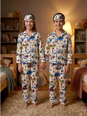 Enie Unisex Ambulans Desenli 4 Mevsim Göz Bantlı Pijama Takımı