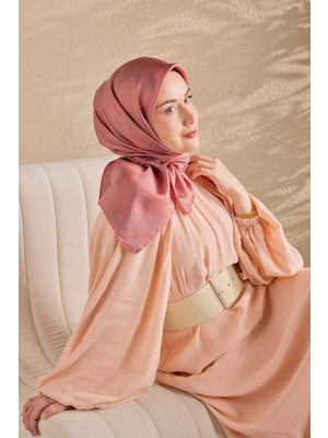 Silk Home Twill Ipek Eşarp Minimal Desen Eflatun 90X90