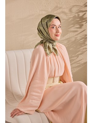 Silk Home Twill Ipek Eşarp Royale Şal Desen Gri 90X90