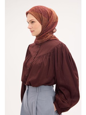 Silk Home Tencel Monare Eşarp Osmanlı Desen Pas Rengi 90X90