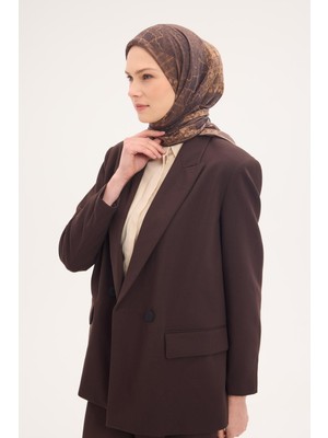 Silk Home Tencel Monare Eşarp Osmanlı Desen Kahverengi 90X90