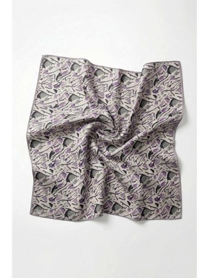 Silk Home Pamuk Karışımlı Soft Eşarp Fırça Darbeli Desen Silver 90X90