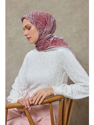 Silk Home Tencel Monare Eşarp Madalyon Desen Açık  Gri 90X90