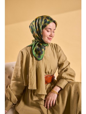 Silk Home Twill Ipek Eşarp Noiré Yeşil 90X90