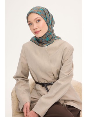 Silk Home Tencel Monare Eşarp Bahar Desen Petrol Yeşili 90X90