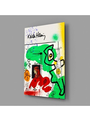İnsigneart Insigne Art Design Keith Haring'in Tarzı Cam Tablo || Tasarımcı Koleksiyonu