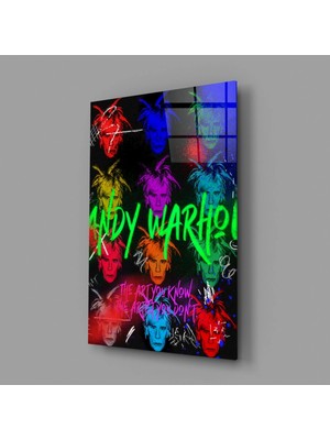 İnsigneart Insigne Art Design Andy Warhol ve Kendisi Cam Tablo || Tasarımcı Koleksiyonu