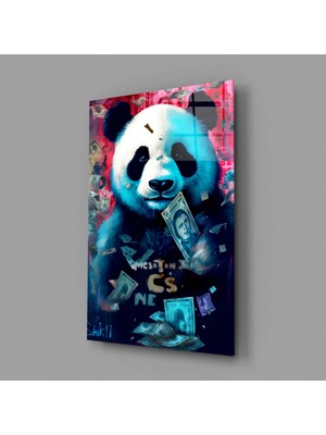 İnsigneart Zengin Panda Cam Tablo || Tasarımcı Koleksiyonu