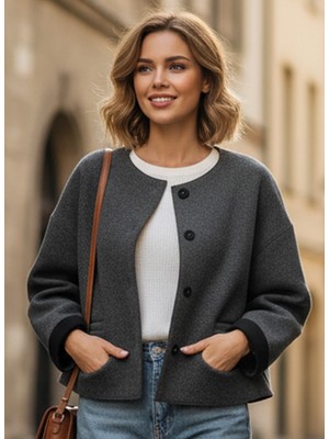 Barbora Şehir Stili 2 Iplik Kadın Kısa Ceket