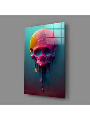 İnsigneart Insigne Art Design Kafatasının Erimesi Cam Tablo || Tasarımcı Koleksiyonu