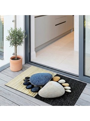 Uygur Home Taş Ayaklar Desenli Kapı Önü ve Çok Amaçlı Paspas