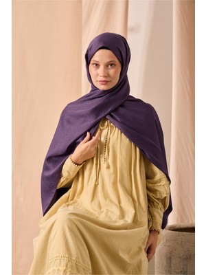Silk Home Deluxe Şal Mor Jakarlı Tok Duruşlu Viskon Karışımlı 75X190