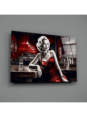 İnsigneart Insigne Art Design Barda Marilyn Cam Tablo || Tasarımcı Koleksiyonu