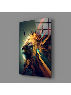 İnsigneart Aslan Kral Cam Tablo || Tasarımcı Koleksiyonu