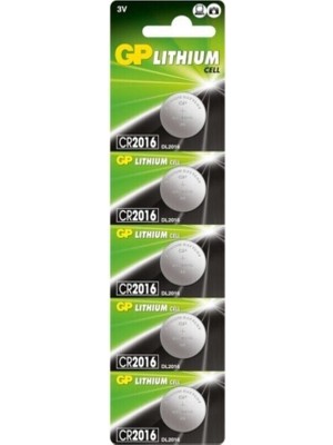 Gp CR-2016 Lityum 3 Volt Pil 5'li