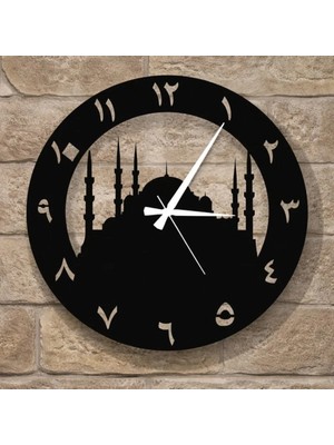 GHY Ahşap Arapça Rakamlı Ayasofya Duvar Saati
