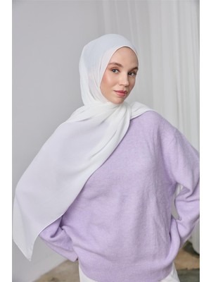 Silk Home Mio Jazz Şal Beyaz Düz Renk Hafif Dokulu 90X180