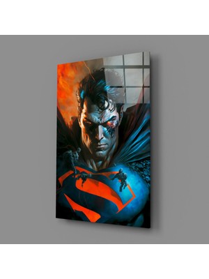 İnsigneart Insigne Art Design Kanlı Süperman Cam Tablo || Tasarımcı Koleksiyonu