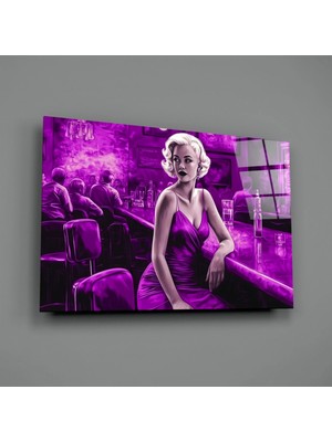 İnsigneart Barda Marilyn Cam Tablo || Tasarımcı Koleksiyonu