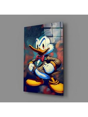 İnsigneart Donald Duck'ın Öfkesi Cam Tablo || Tasarımcı Koleksiyonu