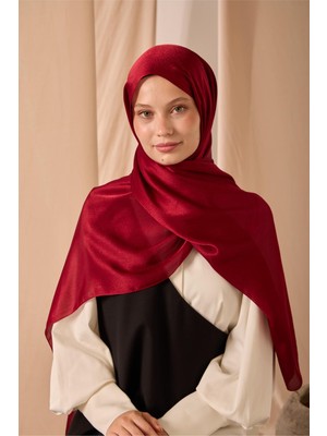 Silk Home Janjan Şal Tek Taraflı Kırmızı Kendinden Çizgi Dokulu Parlak Yüzeyli 75X190