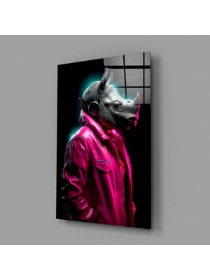 İnsigneart Tarzıyla Gergedan Cam Tablo || Tasarımcı Koleksiyonu