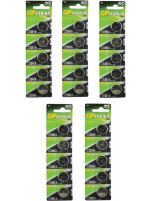 GP 25 Adet 3 Volt CR2016 Lityum Düğme Para PIL(DL2016 Bios-Hesap Makinesi Lithum Pili