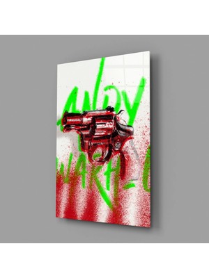 İnsigneart Andy Warhol ve Silah Cam Tablo || Tasarımcı Koleksiyonu