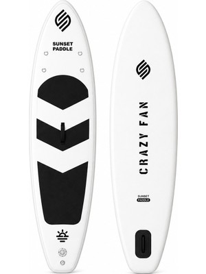 Greenmall Crazy Fan 320 cm Siyah Beyaz Şişme SUP Board Dayanıklı PVC ile Başlangıç ve Orta Seviye Kullanıcılar İçin