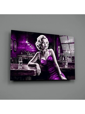 İnsigneart Barda Marilyn Cam Tablo || Tasarımcı Koleksiyonu