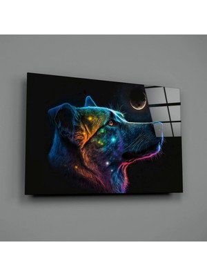 İnsigneart Insigne Art Design Uzay Köpeği Cam Tablo || Tasarımcı Koleksiyonu