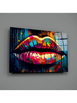 İnsigneart Insigne Art Design Dudaklar Cam Tablo || Tasarımcı Koleksiyonu