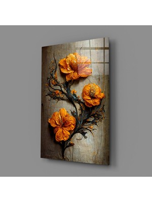 İnsigneart Insigne Art Design Zamansız Çiçekler Cam Tablo || Tasarımcı Koleksiyonu