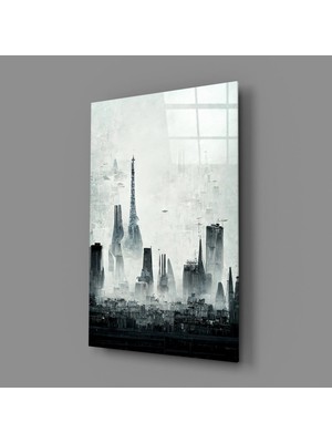 İnsigneart Eski Şehir Silüeti Cam Tablo || Tasarımcı Koleksiyonu