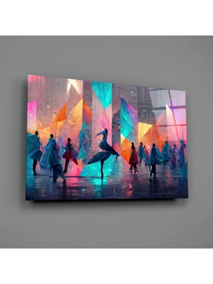 İnsigneart Insigne Art Design Kübik Yürüyüş Cam Tablo || Tasarımcı Koleksiyonu