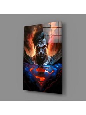 İnsigneart Insigne Art Design Kanlı Süperman Cam Tablo || Tasarımcı Koleksiyonu